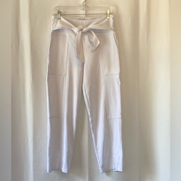 Joie Pants - Joie White Coastal Grandma Pull On Wide Leg Jersey Cargo Pants Small Beachy Chic